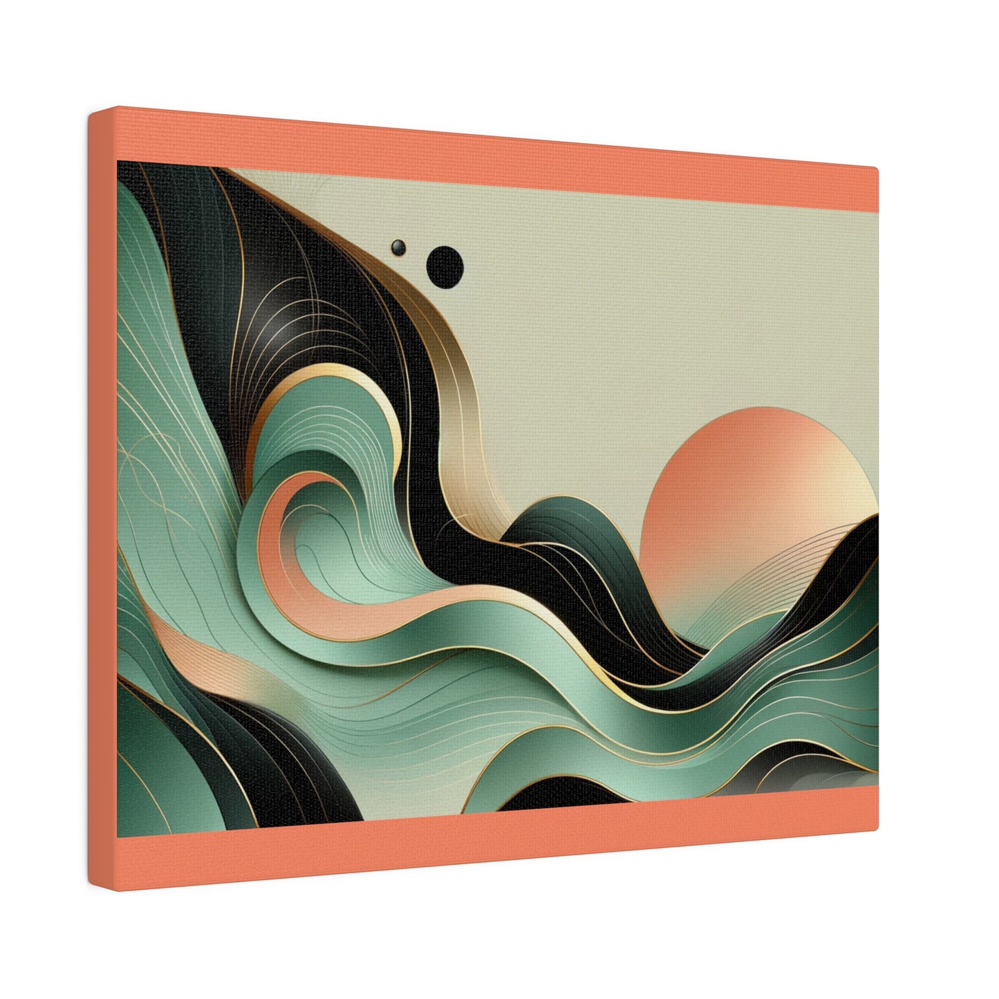 Sunrise Ocean Abstract Wall Art for Bedroom Home Decor for Office |Salmon Matte Canvas