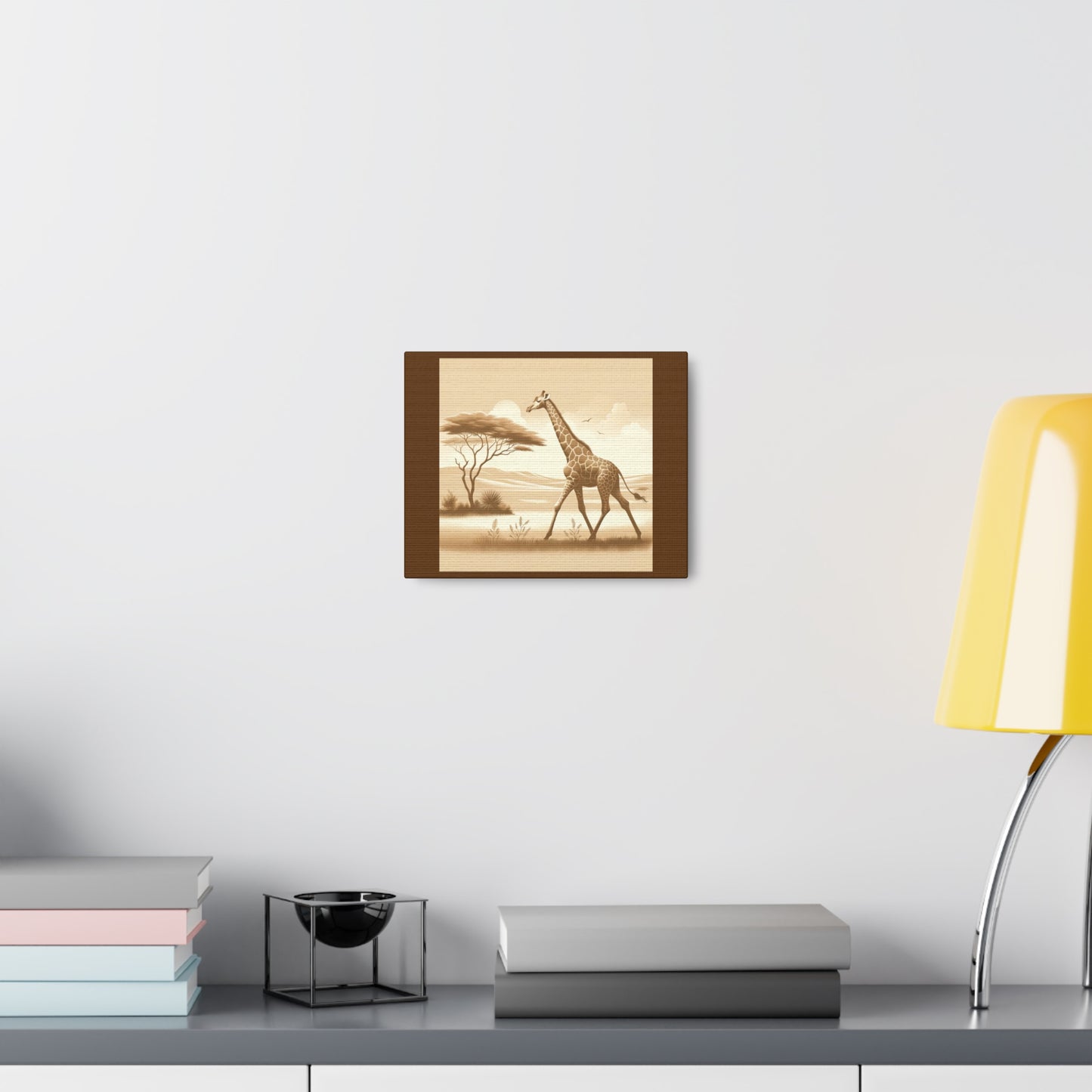 Vintage Giraffe - Brown Canvas Wrap