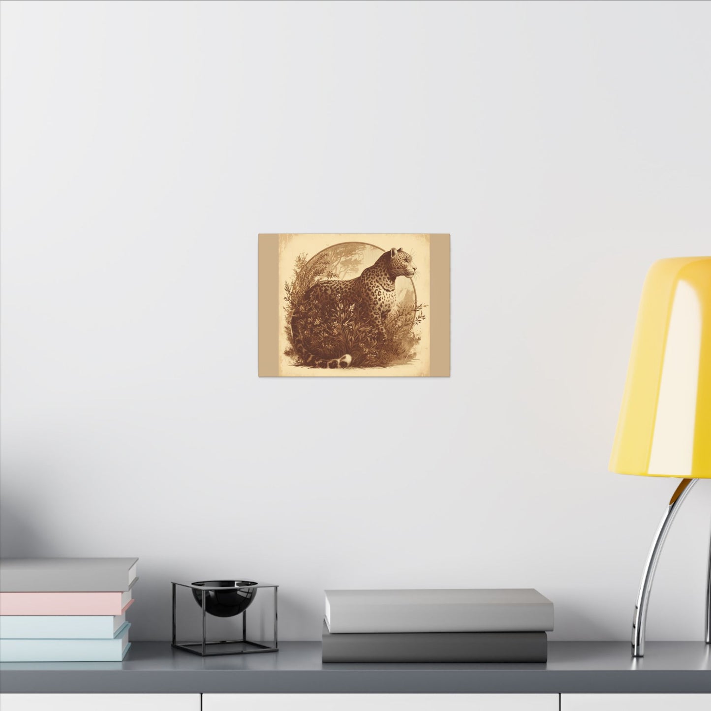 Leopard Animal Wall Art - Tan Canvas| Wildlife Animal Lovers