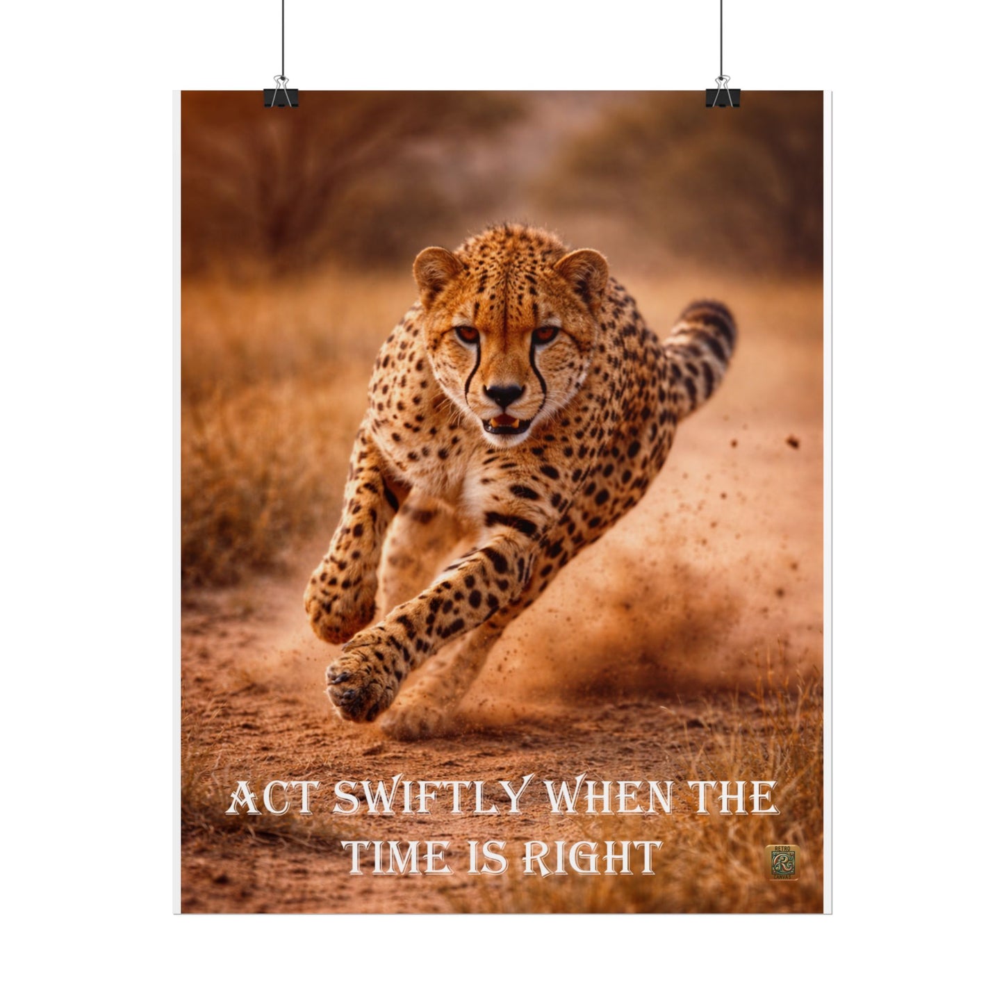 Cheetah Charge Poster — Motivational Wildlife Art Print