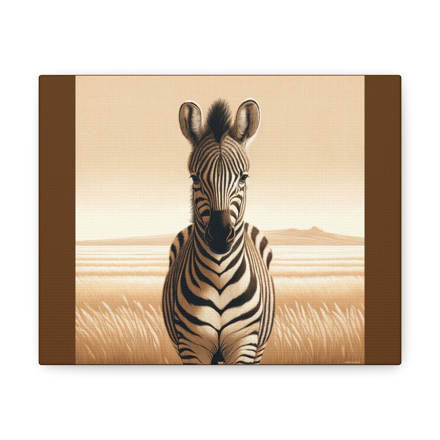 Vintage Zebra -Brown Canvas Wrap