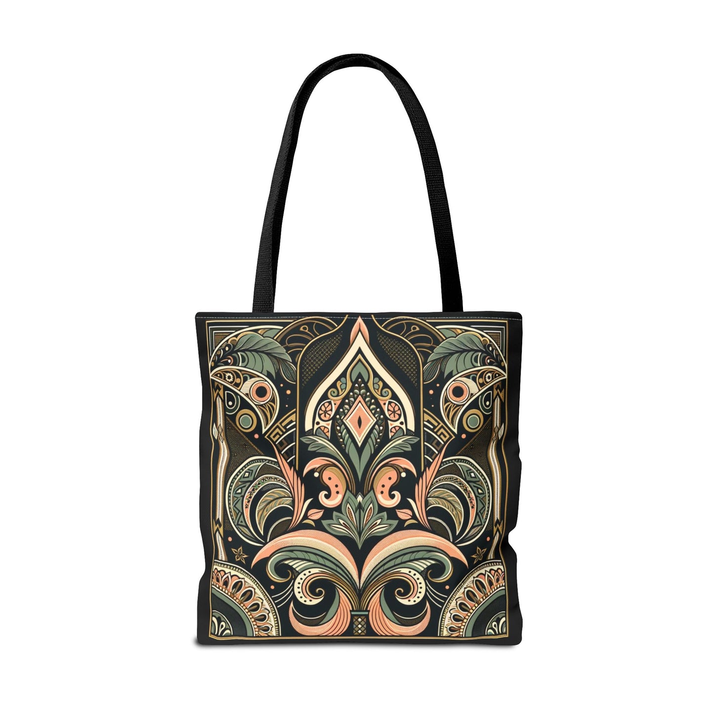 Art Deco Black Palm Surprise Tote Bag