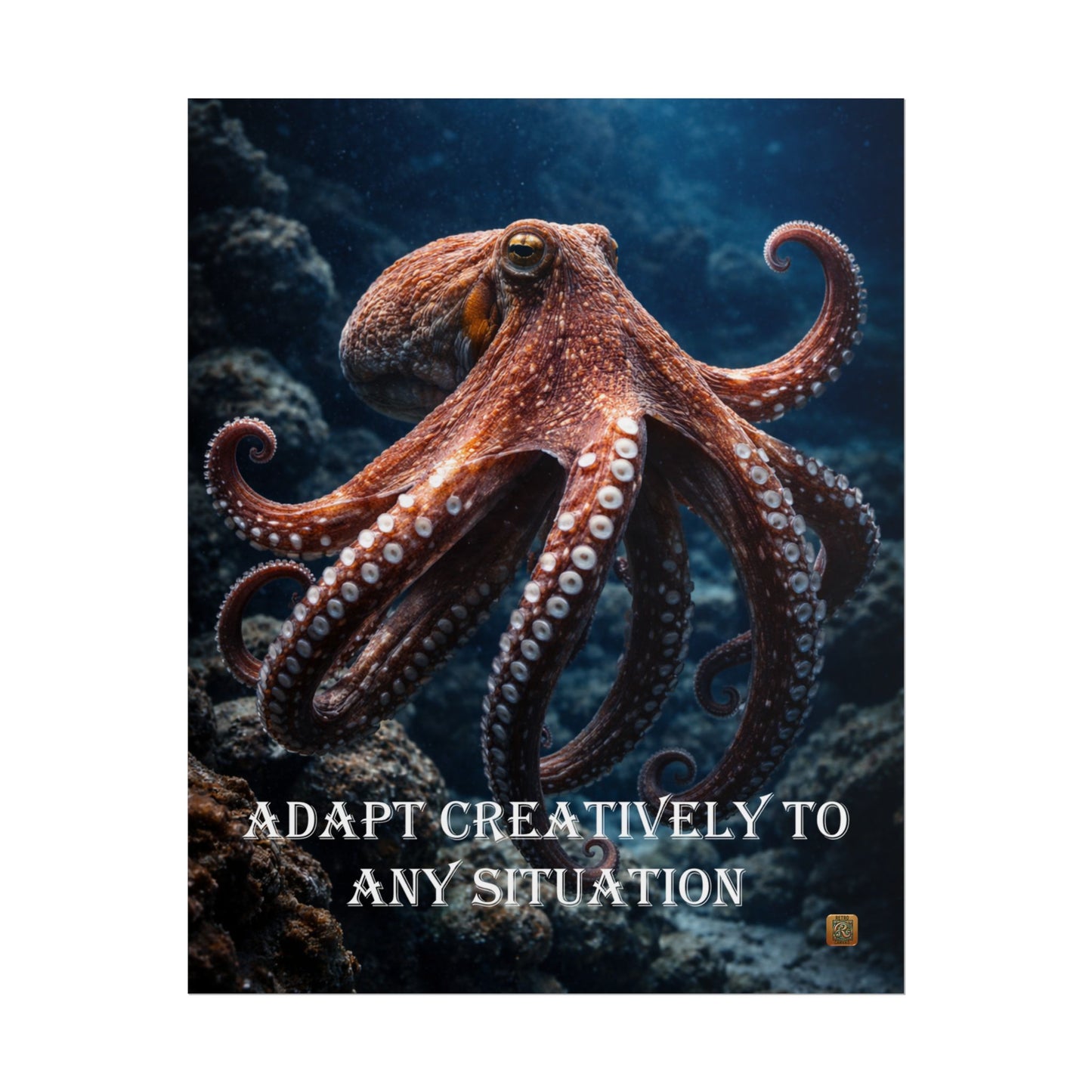Octopus 'Adapt Creatively to Any Situation' Motivational Poster Wall Art