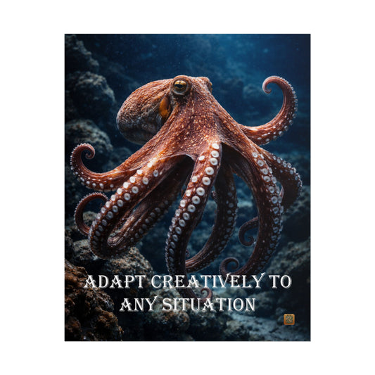 Octopus 'Adapt Creatively to Any Situation' Motivational Poster Wall Art