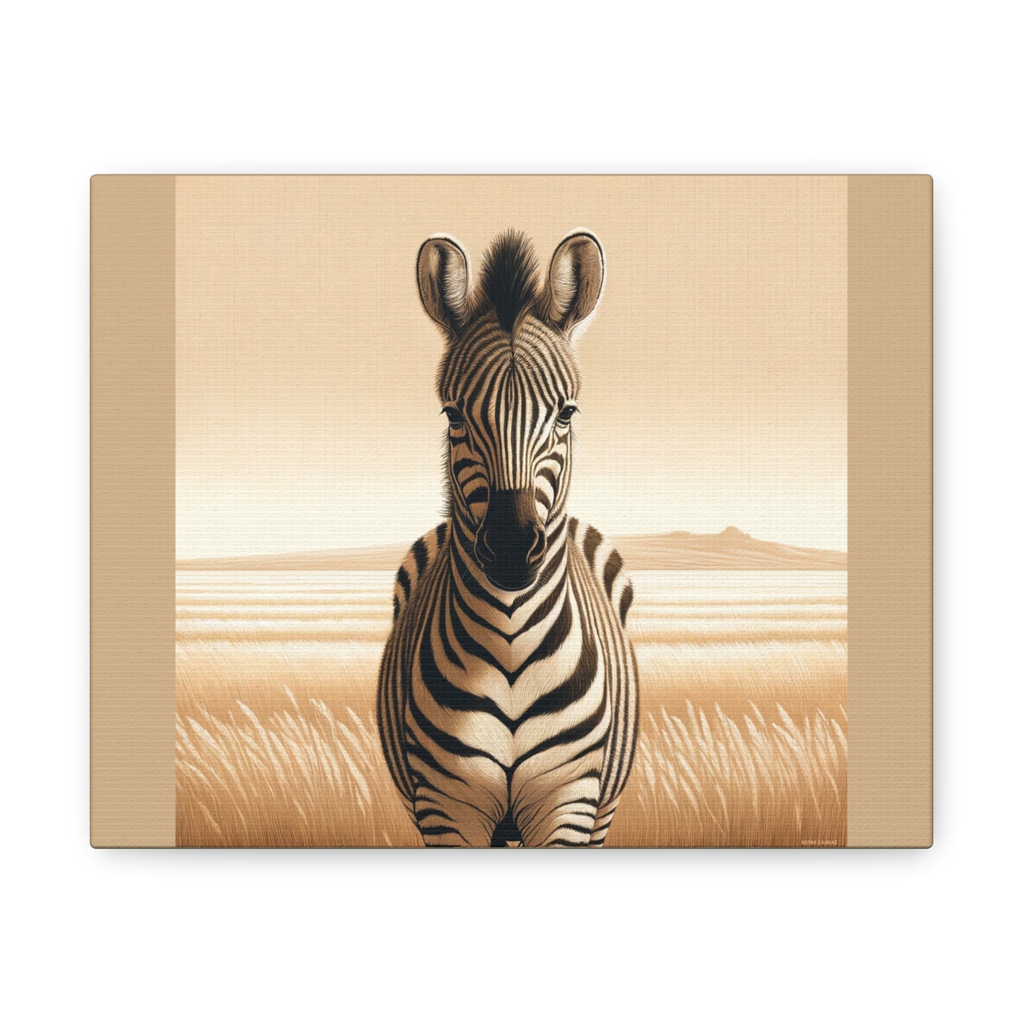 Vintage Zebra -Tan Canvas Wrap