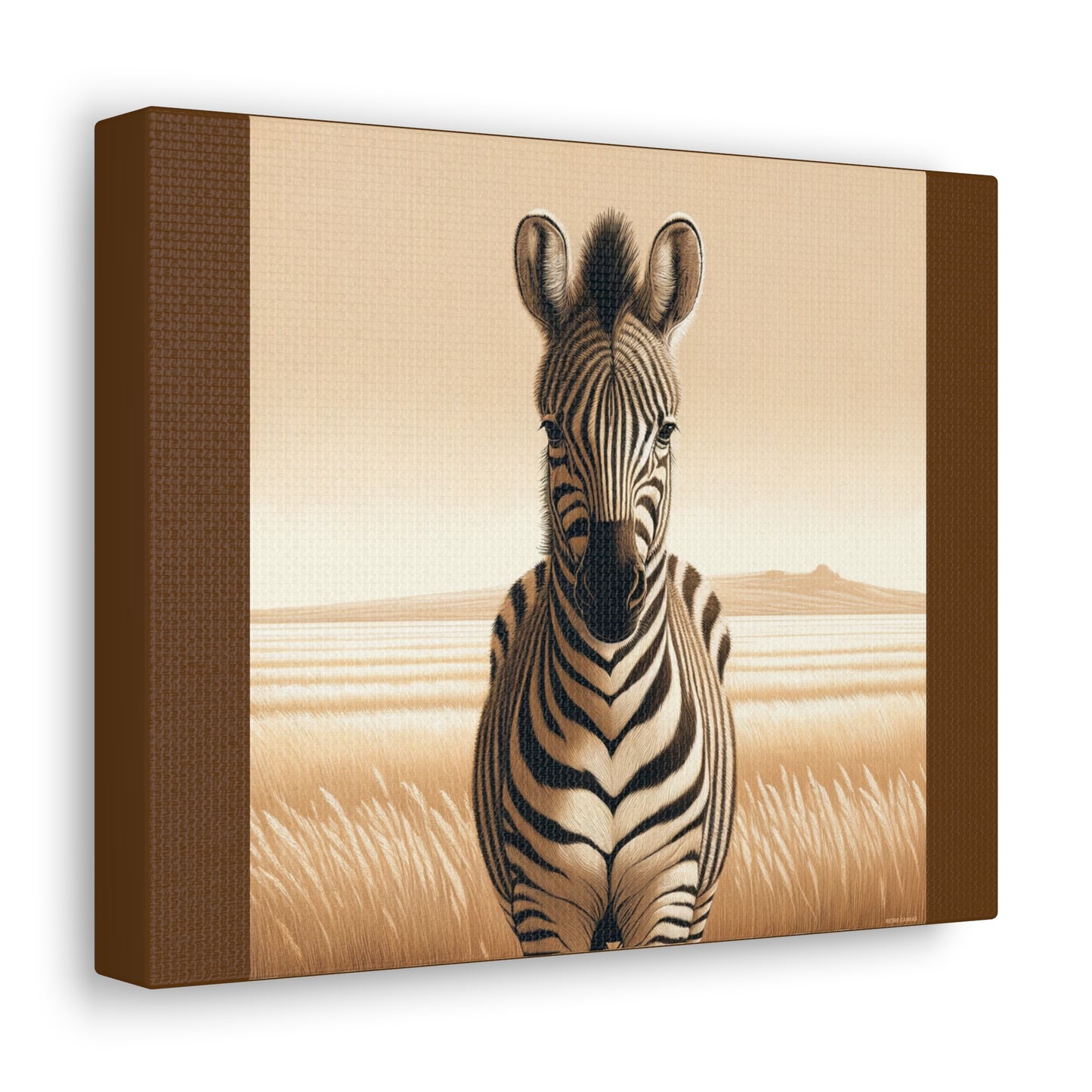 Vintage Zebra -Brown Canvas Wrap