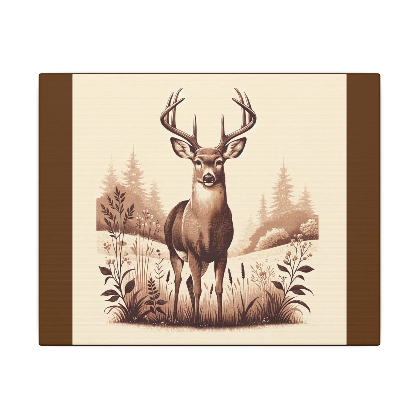 Cerf vintage - Toile marron