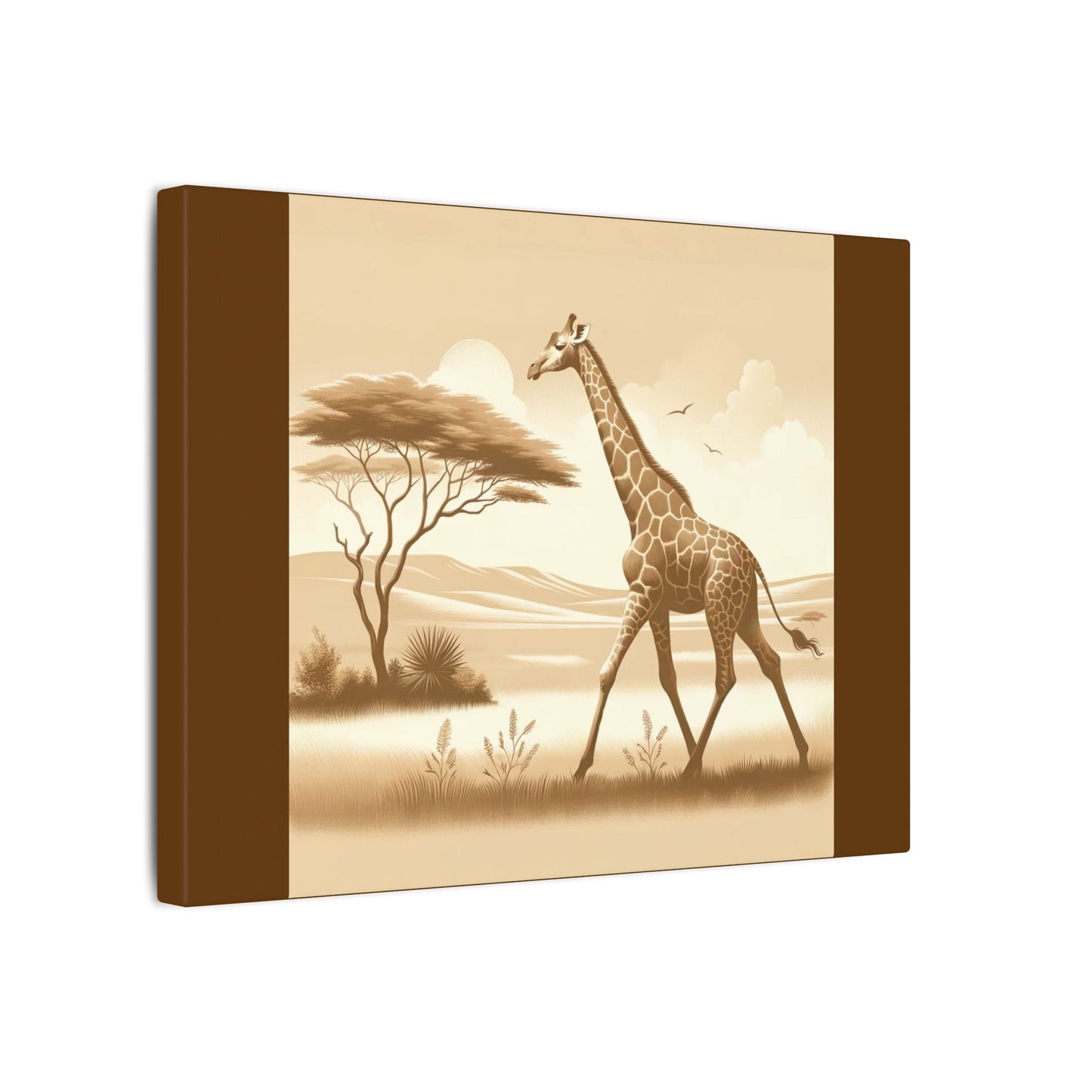 Girafe vintage - Toile marron