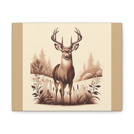 Vintage Deer -Tan Canvas Wrap