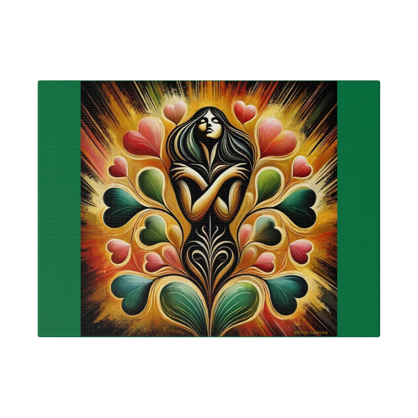 The Love Within- Lt Green Matte Stretched Canvas