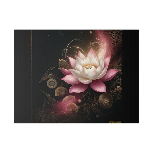 Tableau mural Lotus éthéré sur toile tendue noire