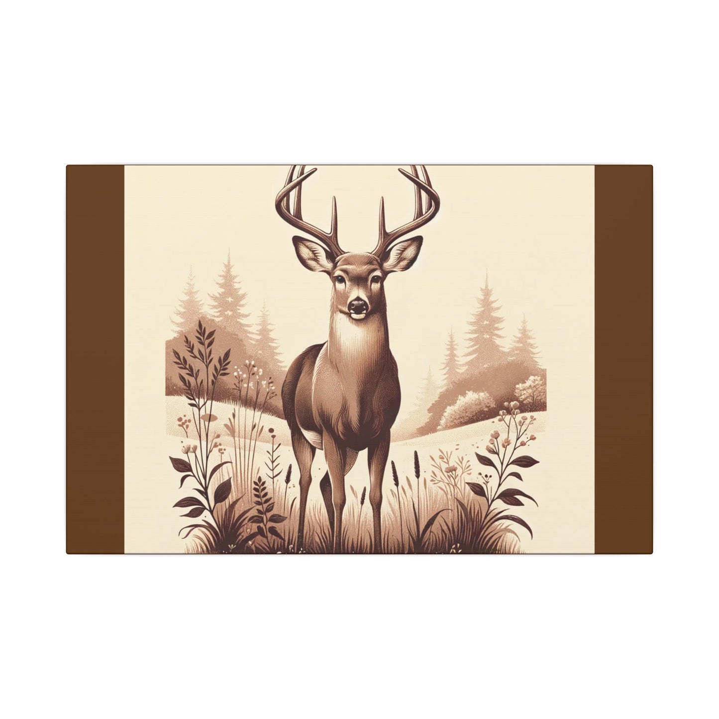 Cerf vintage - Toile marron