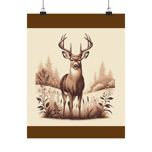 Majestic Deer |Brown Matte Vertical Poster