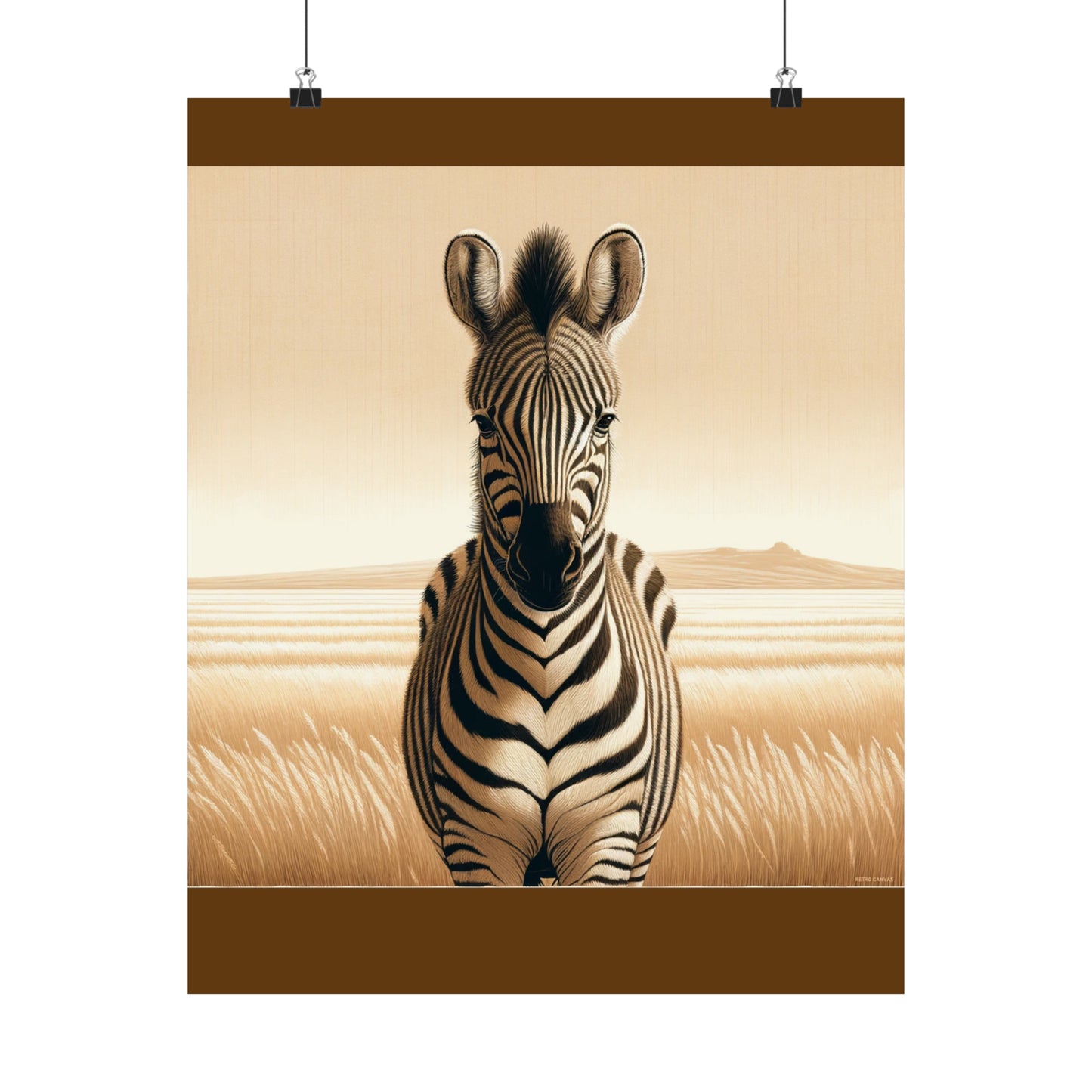 Zebra |Brown Matte Vertical Posters