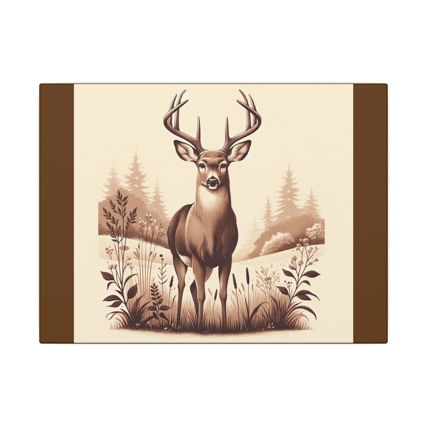 Cerf vintage - Toile marron