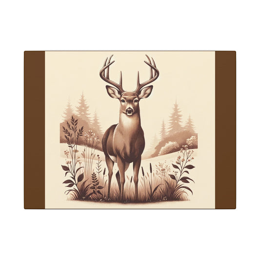 Cerf vintage - Toile marron