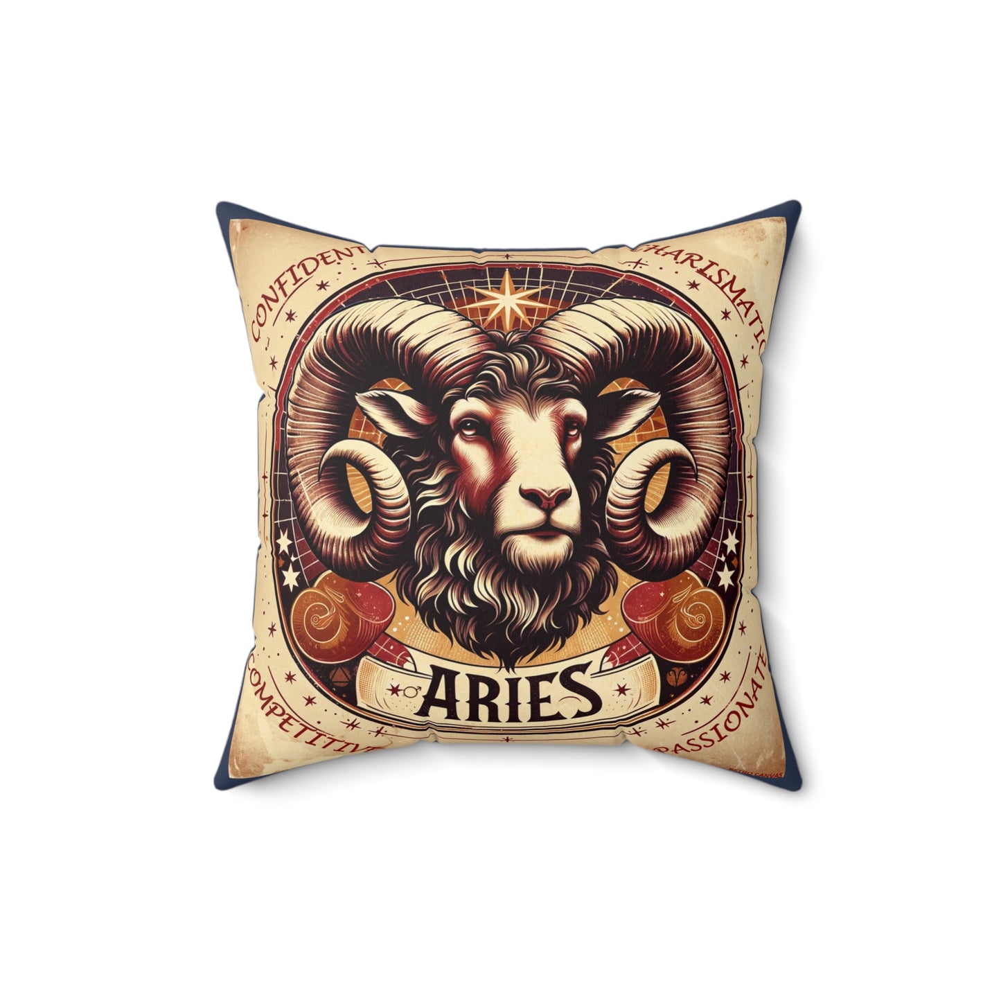 Vintage Aries - Square Pillow w/ zipper