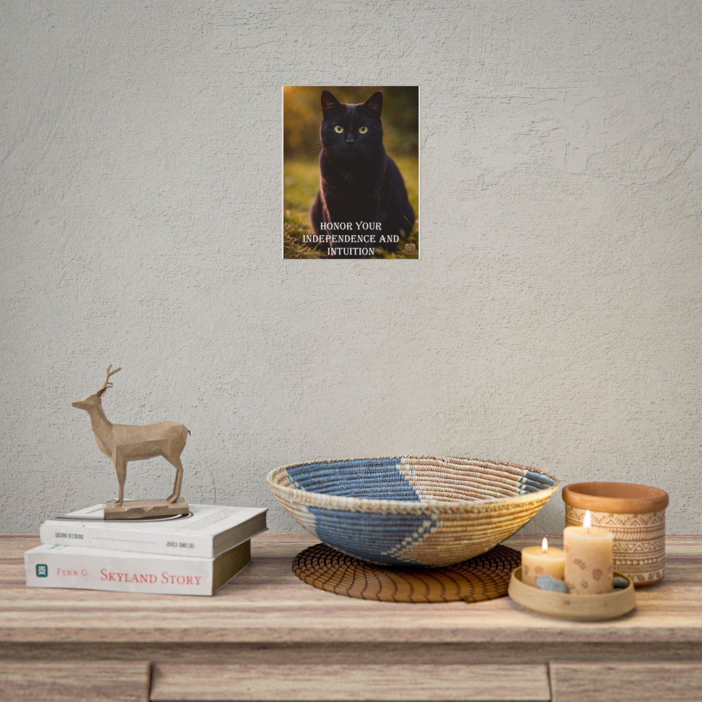 Cat Poster — "Honor Your Independence and Intuition" Inspirational Print