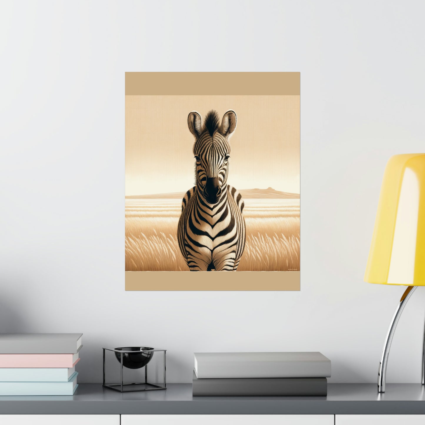 Vintage Zebra |Tan Matte Vertical Poster