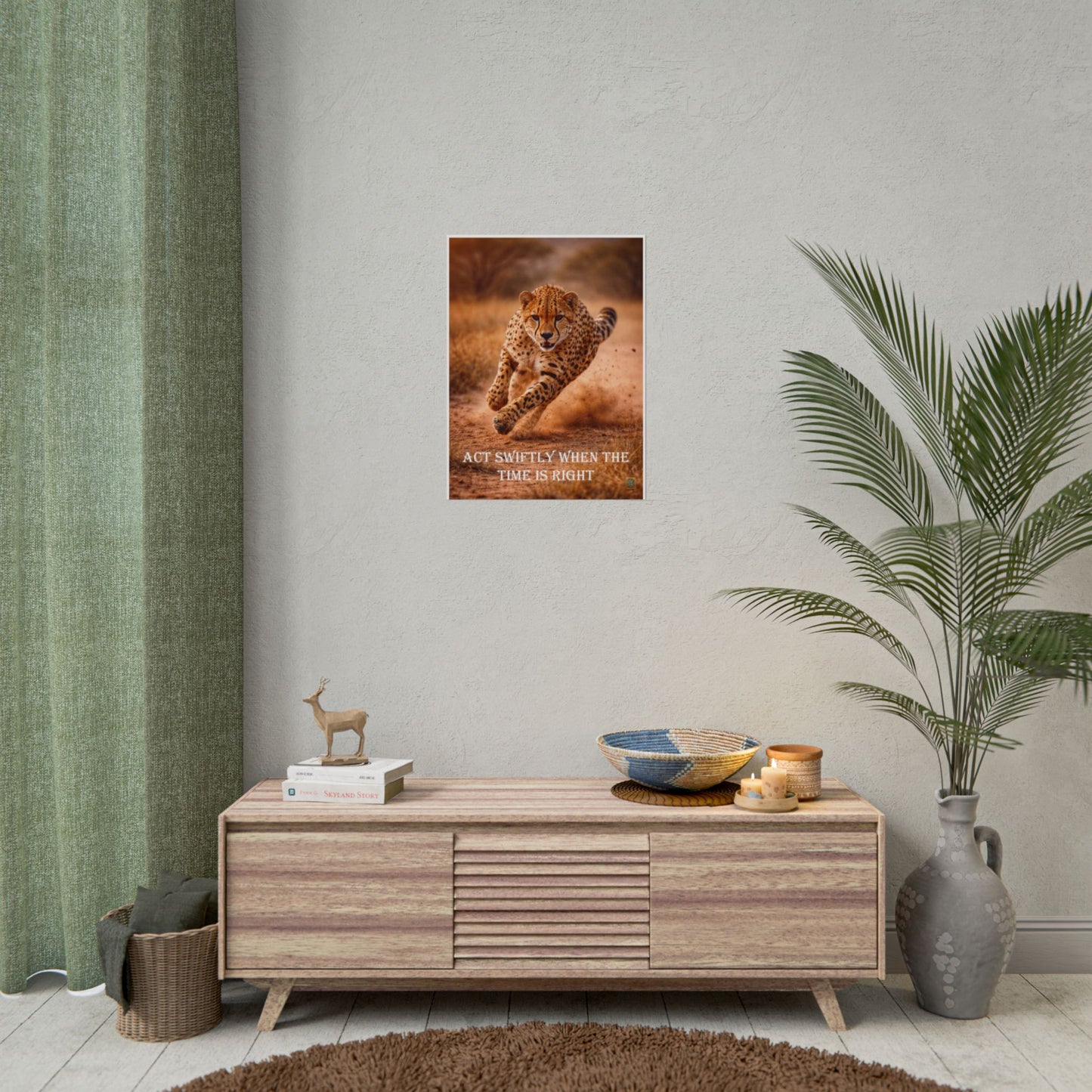 Cheetah Charge Poster — Motivational Wildlife Art Print