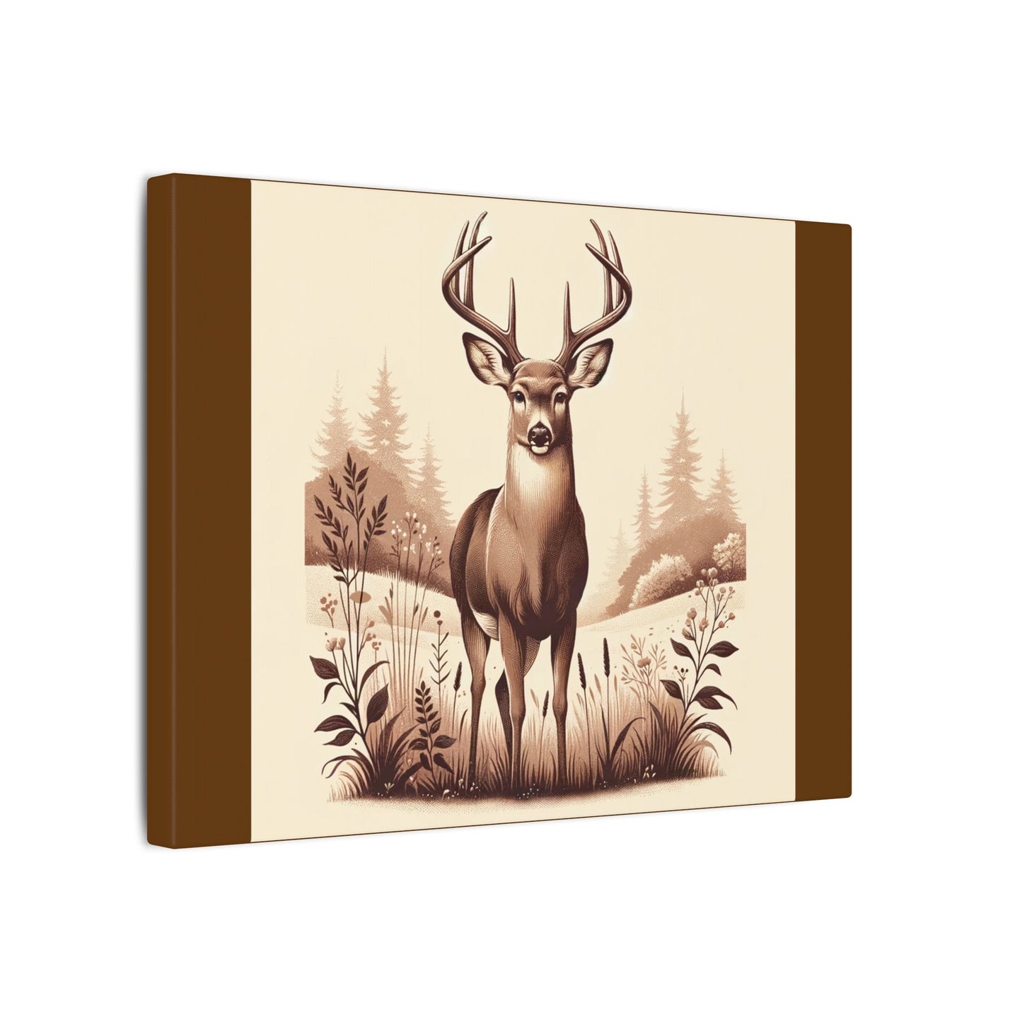 Cerf vintage - Toile marron
