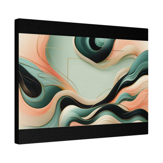 Nebula Abstract Wall Art for Office |Black Matte Stretched Canvas