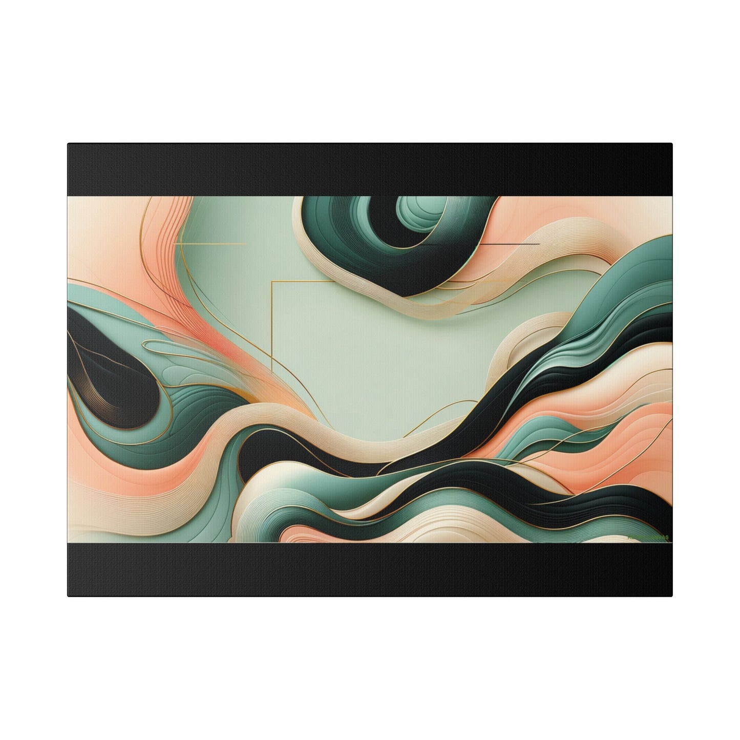 Nebula Abstract Wall Art for Office |Black Matte Stretched Canvas