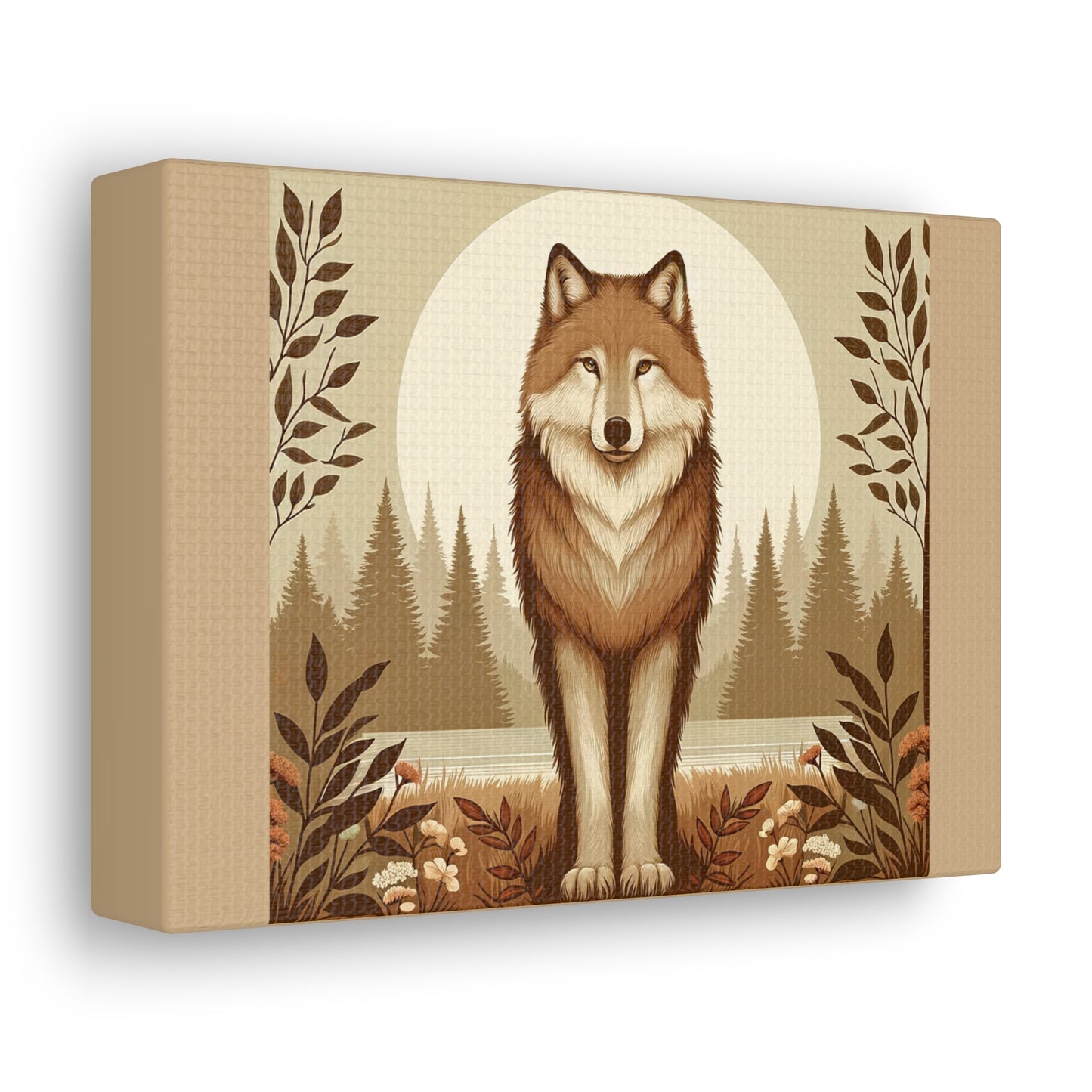 Vintage Wolf - Tan Canvas Wrap