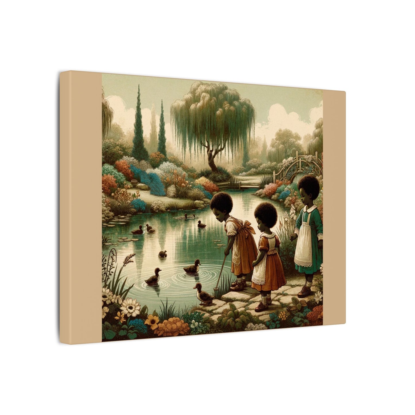 Décoration murale pour chambre d'enfant, décoration d'intérieur pour enfants, art classique pour bureau | Toile mate beige