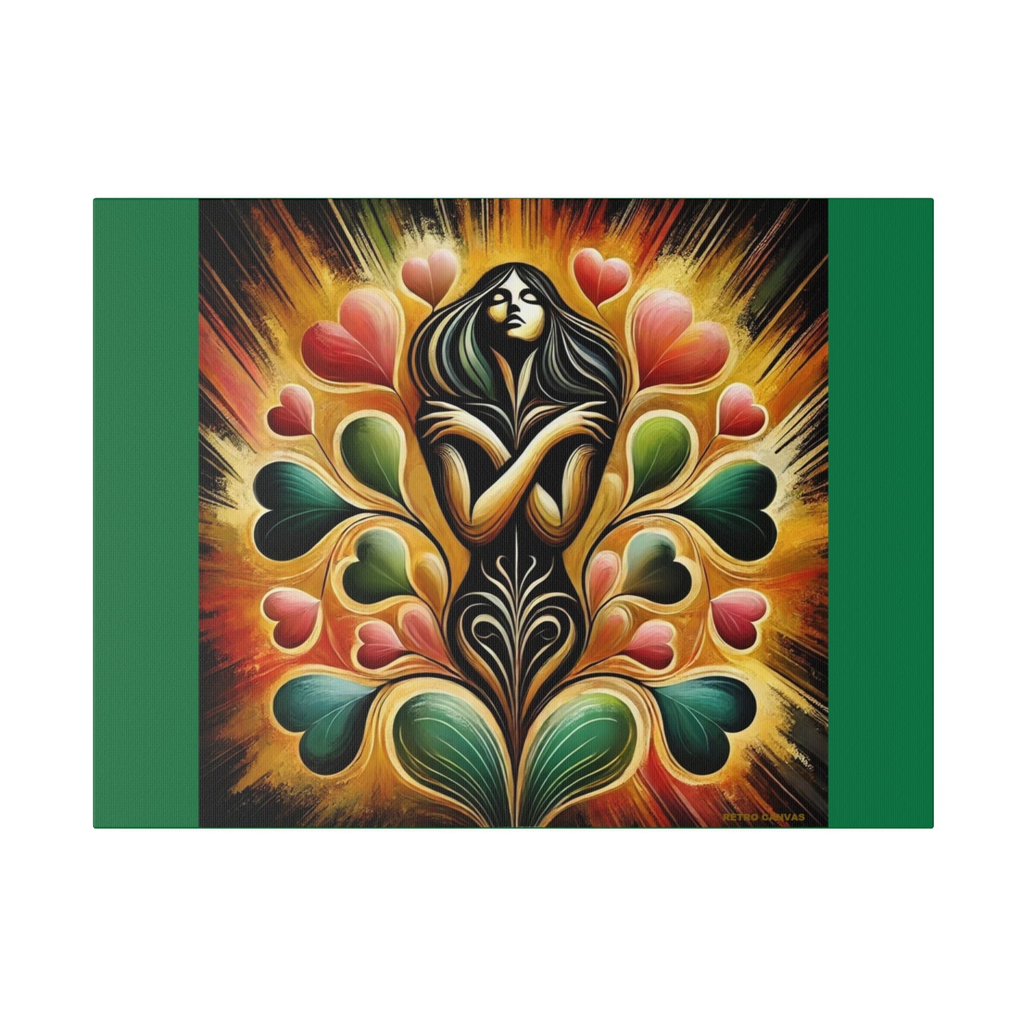 The Love Within- Lt Green Matte Stretched Canvas