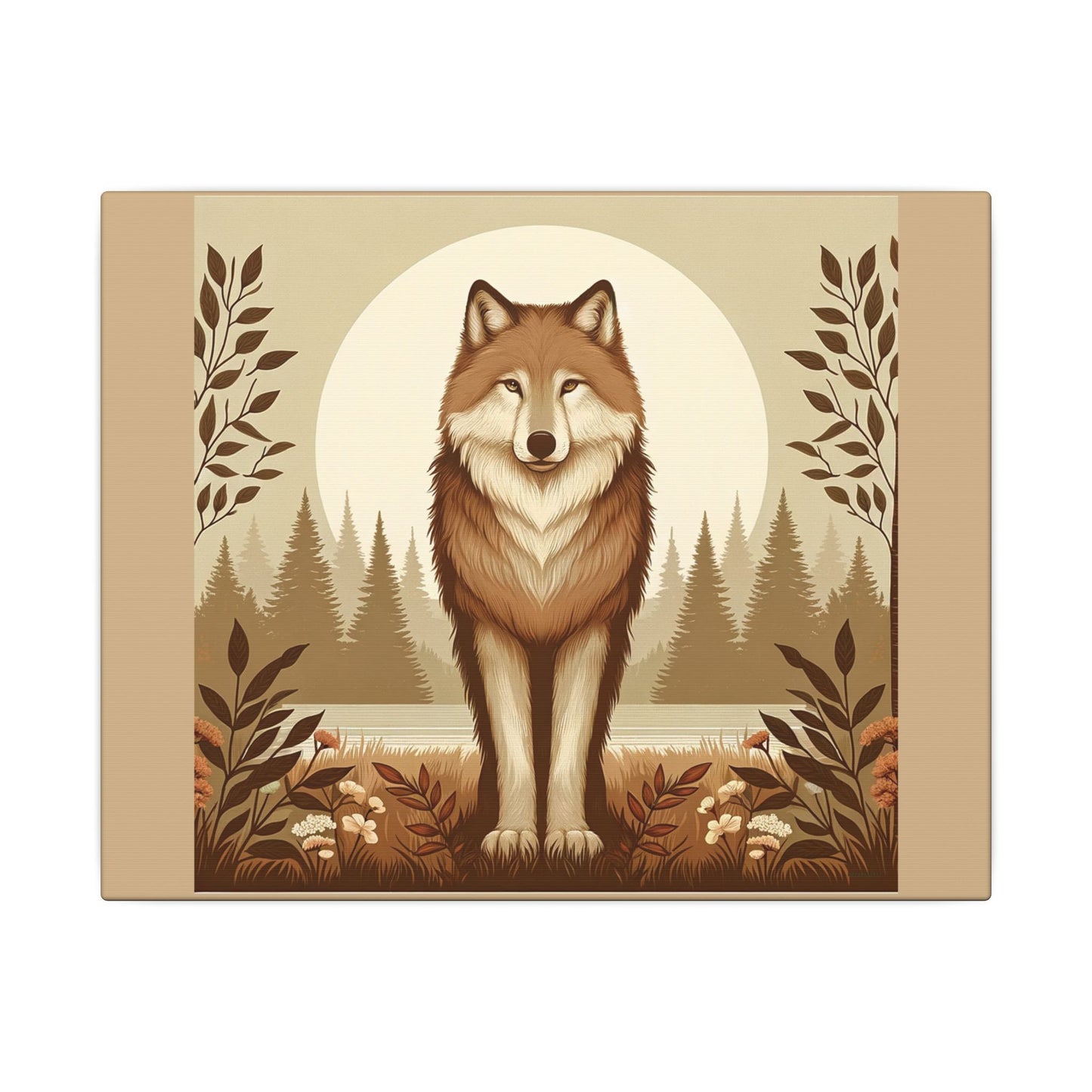 Vintage Wolf - Toile de jute beige