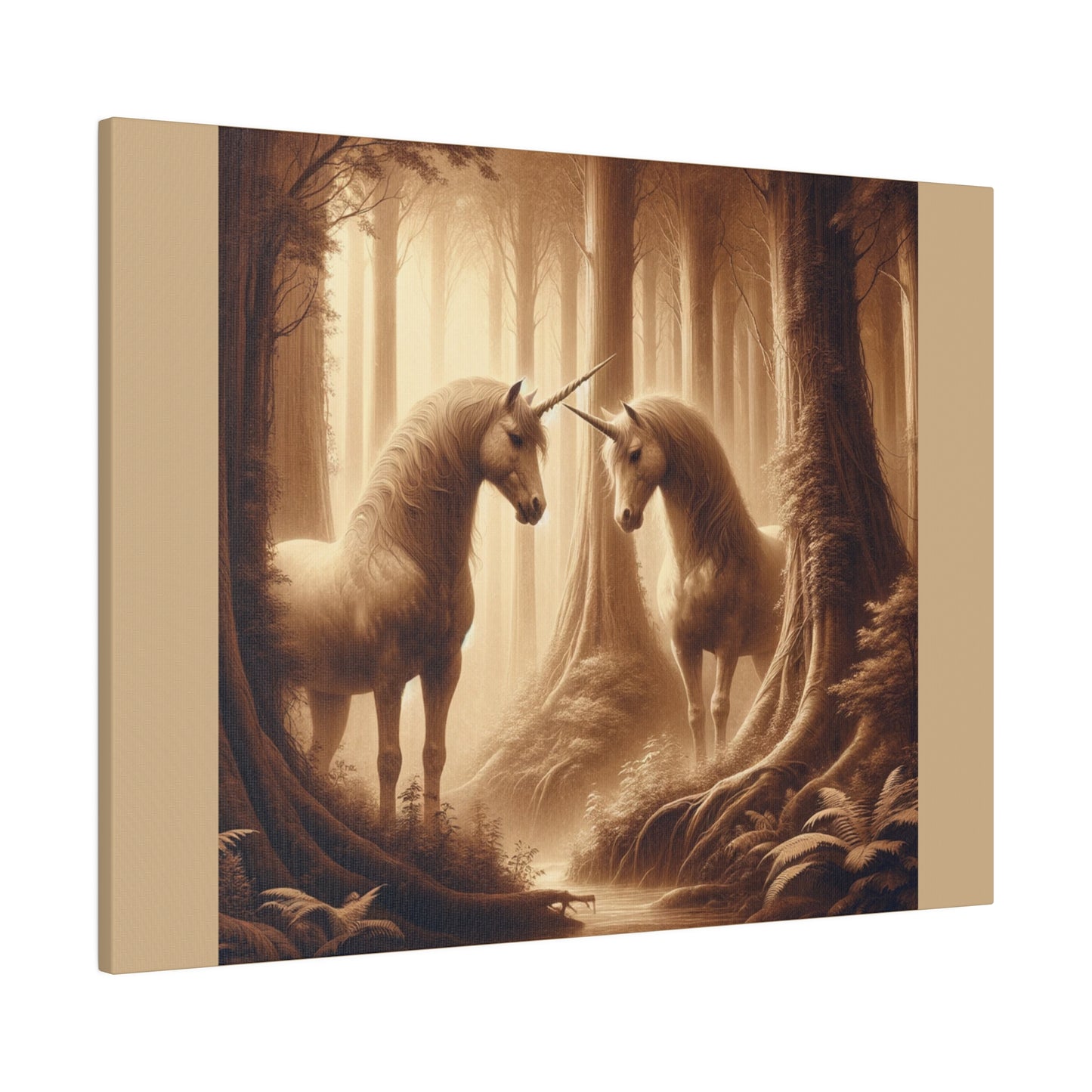 Mystical Forest - Tan Matte Stretched Canvas