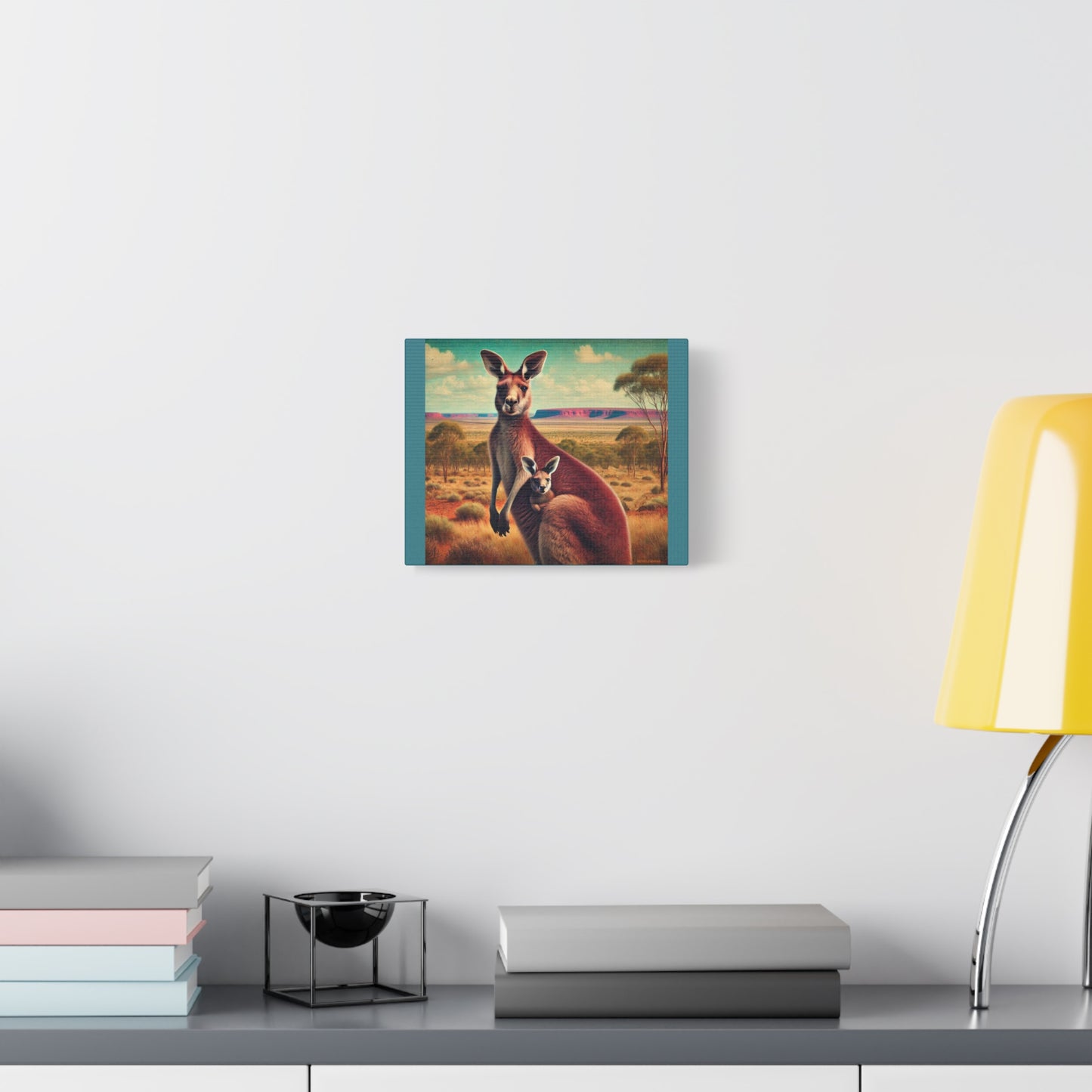 Kangaroo Family Canvas Print: Australian Outback Wall Art