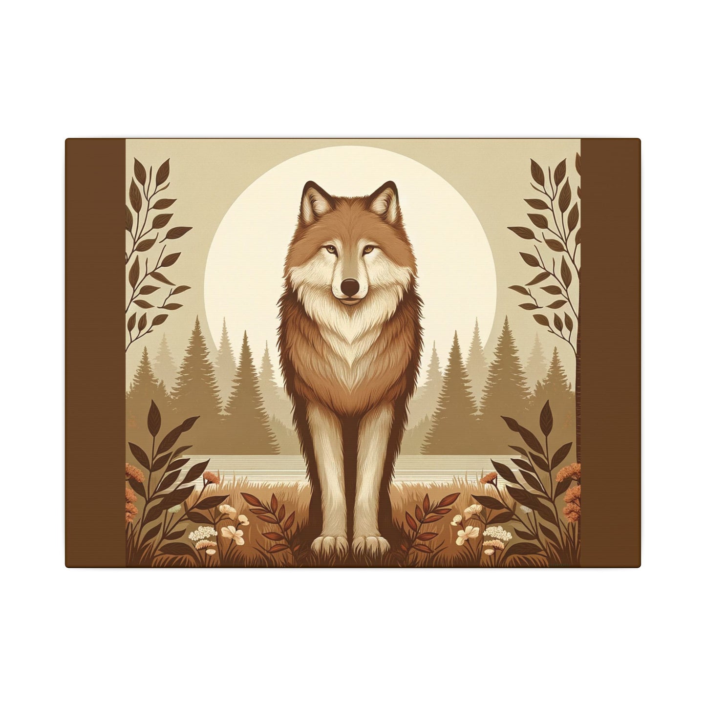 Vintage Wolf - Toile Marron