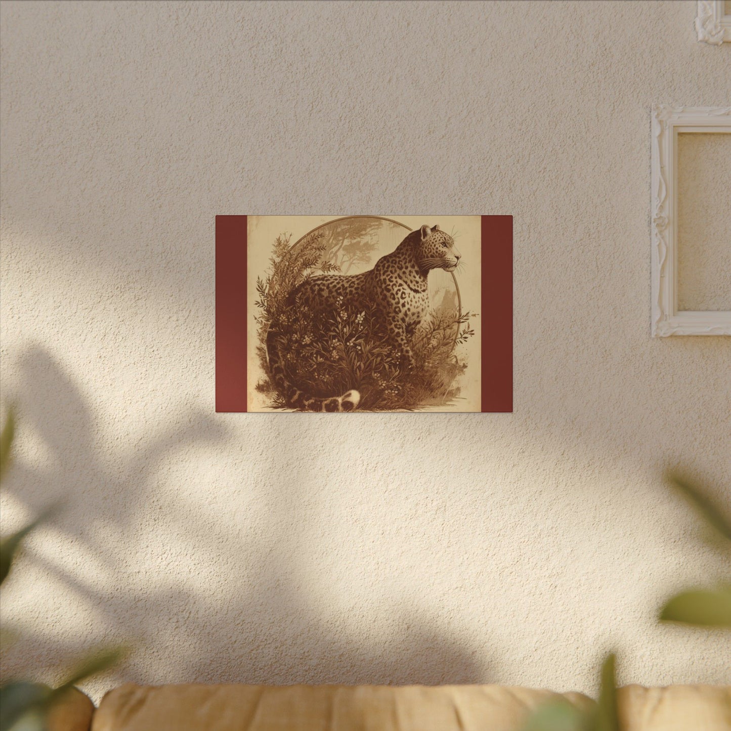 Leopard Animal Wall Art - Burnt Umber Canvas