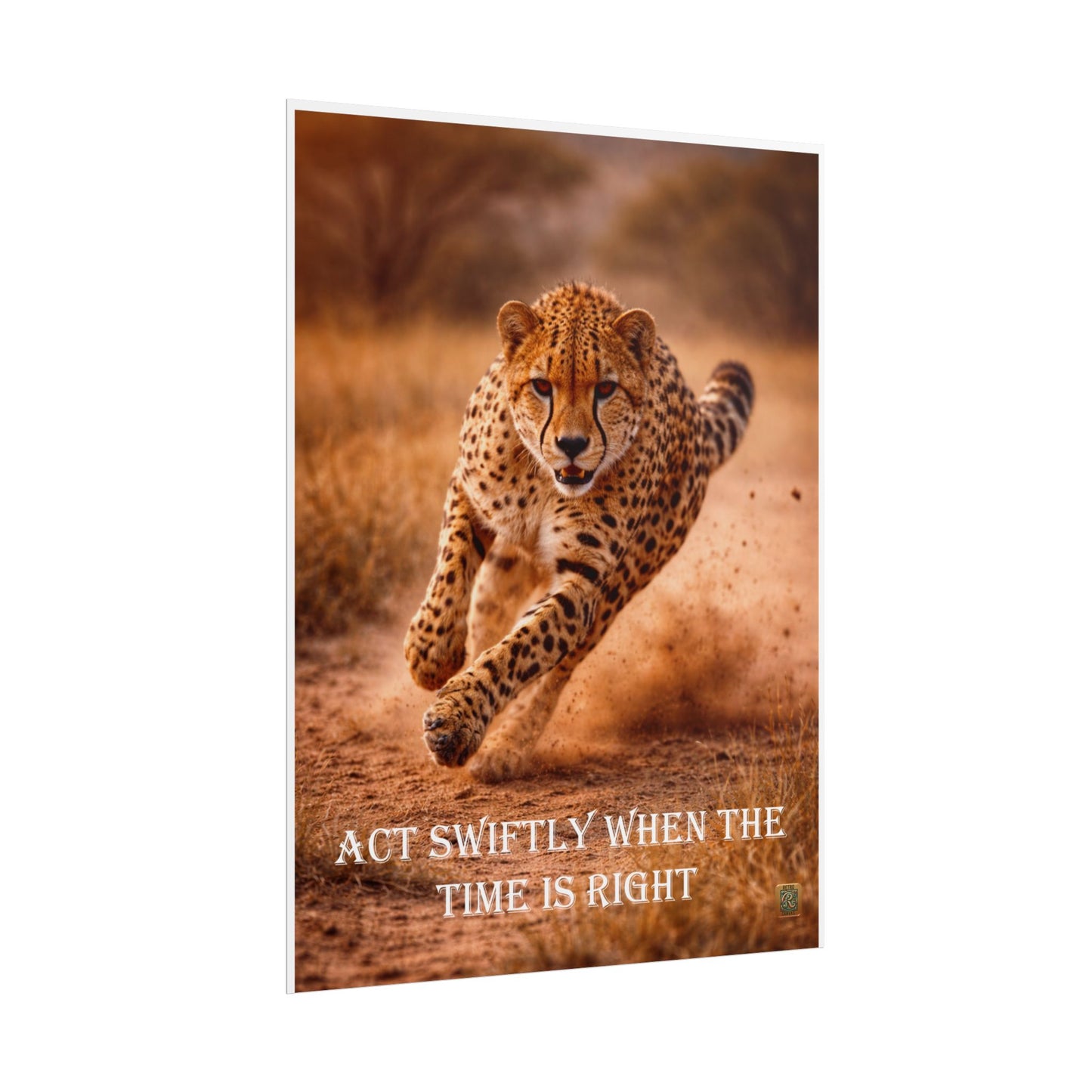 Cheetah Charge Poster — Motivational Wildlife Art Print