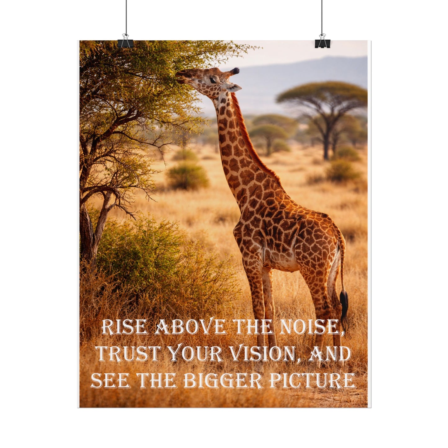 Giraffe Inspirational Poster – "Rise Above the Noise" Motivational Wall Art