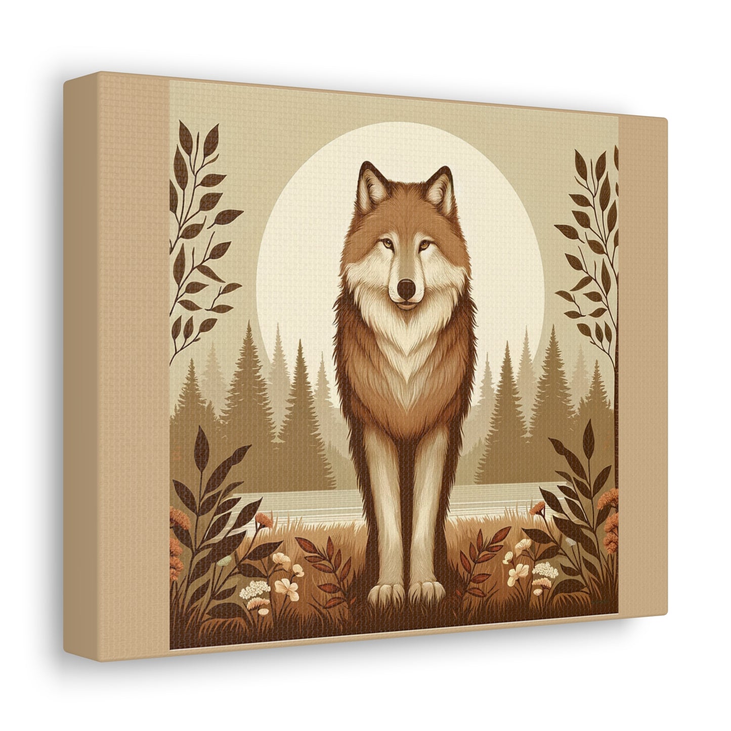 Vintage Wolf - Tan Canvas Wrap