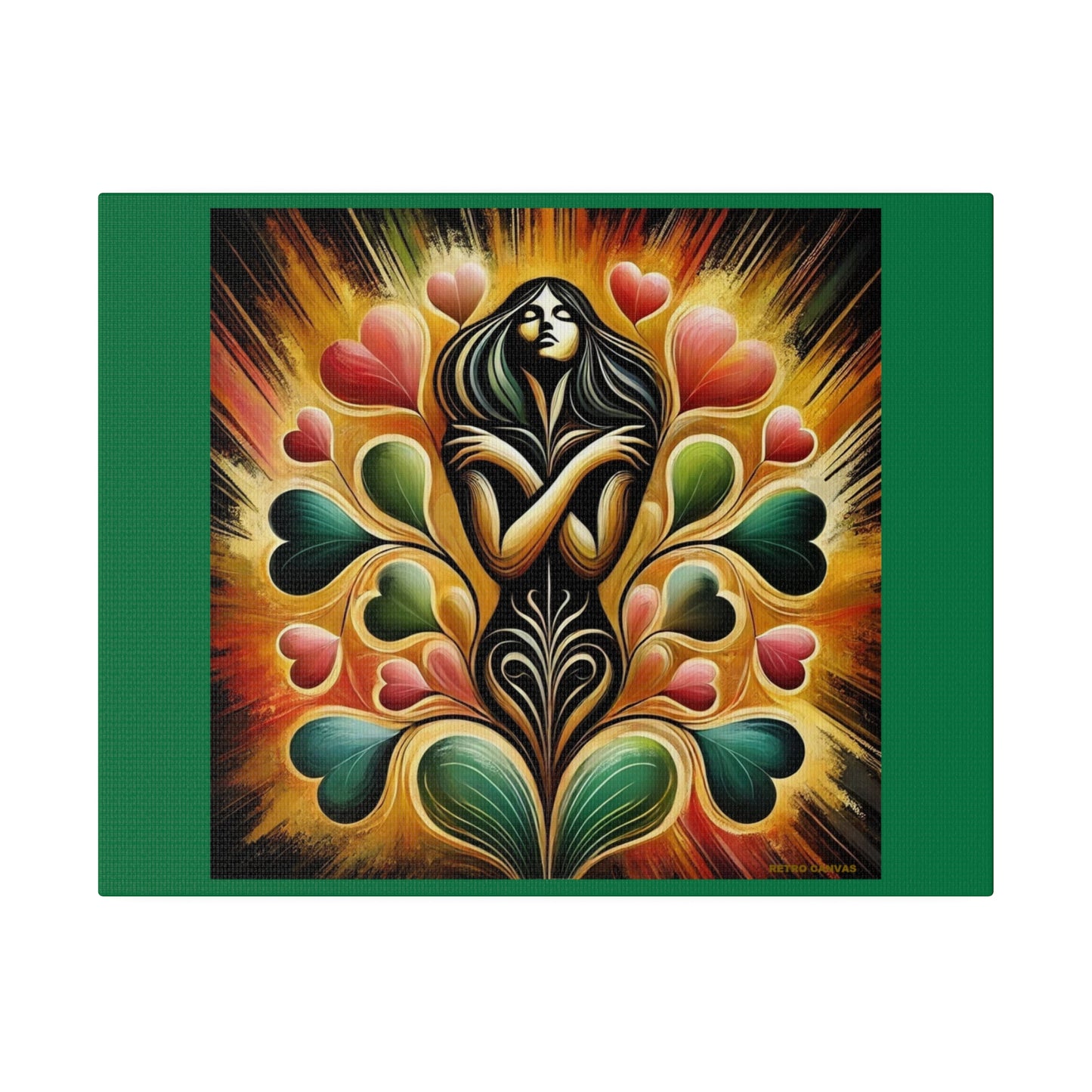 The Love Within- Lt Green Matte Stretched Canvas