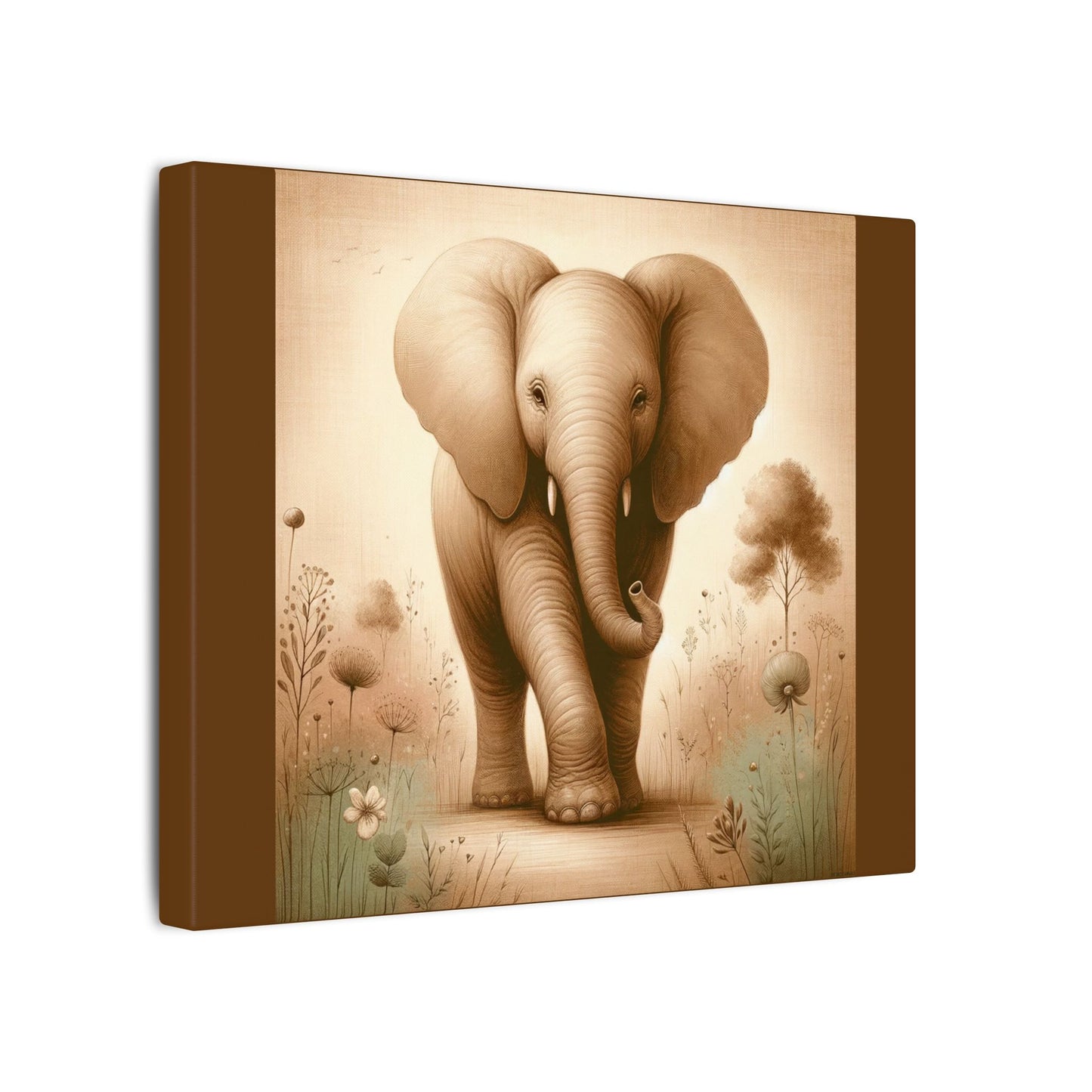 Éléphant majestueux vintage - Enveloppe en toile marron