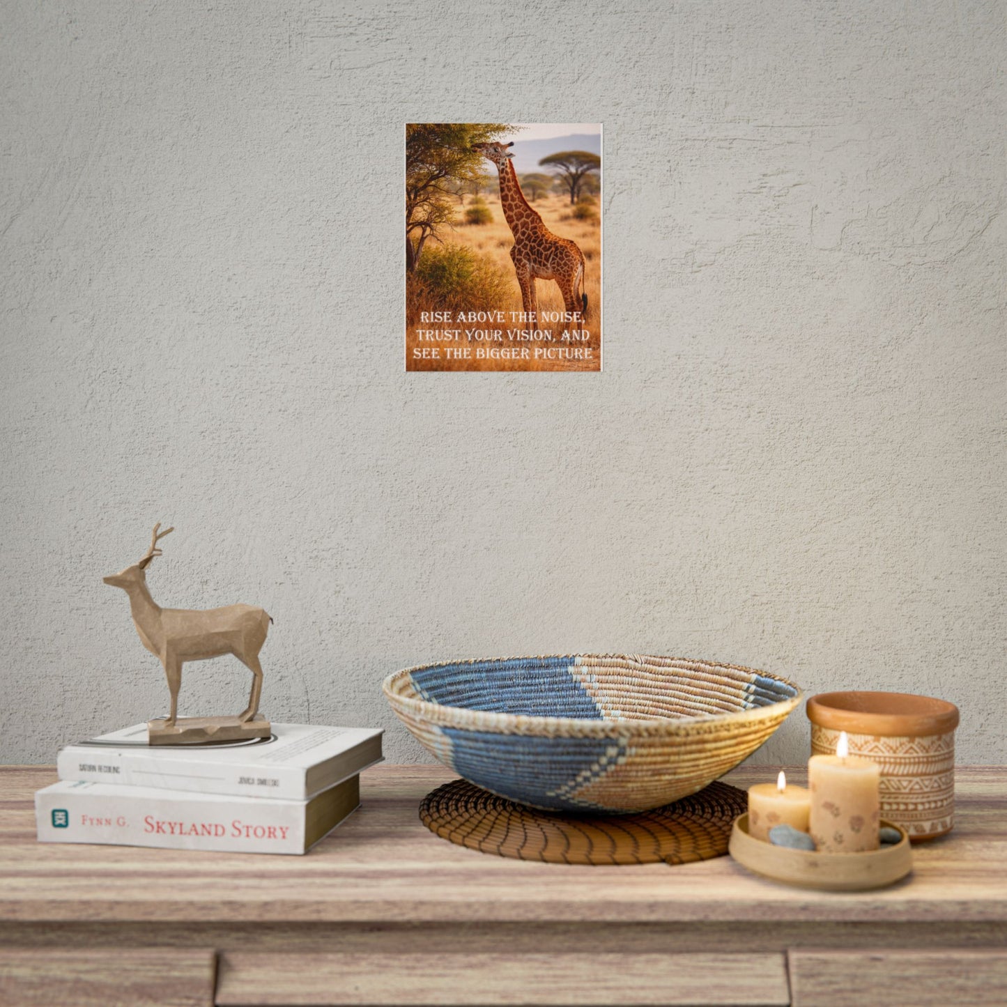 Giraffe Inspirational Poster – "Rise Above the Noise" Motivational Wall Art