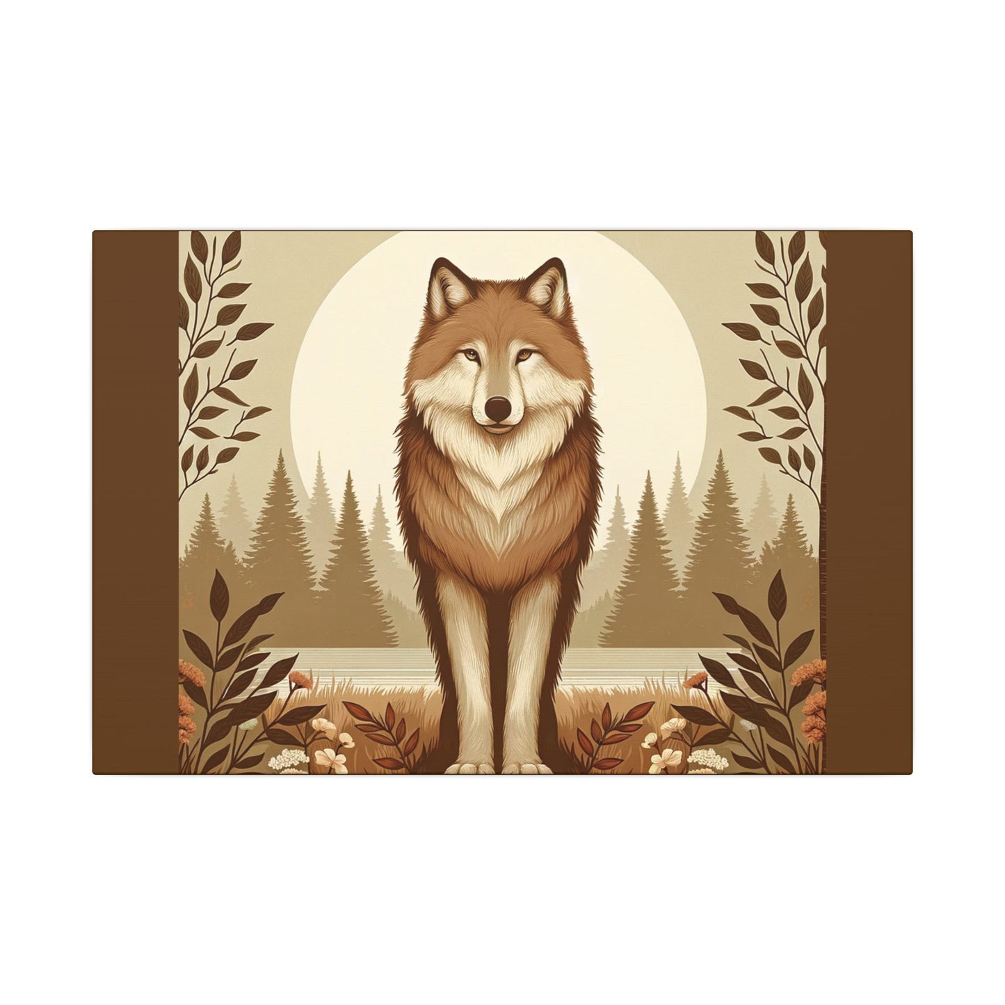 Vintage Wolf - Toile Marron