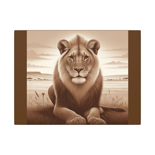 Lion Majestic Vintage - Toile Marron