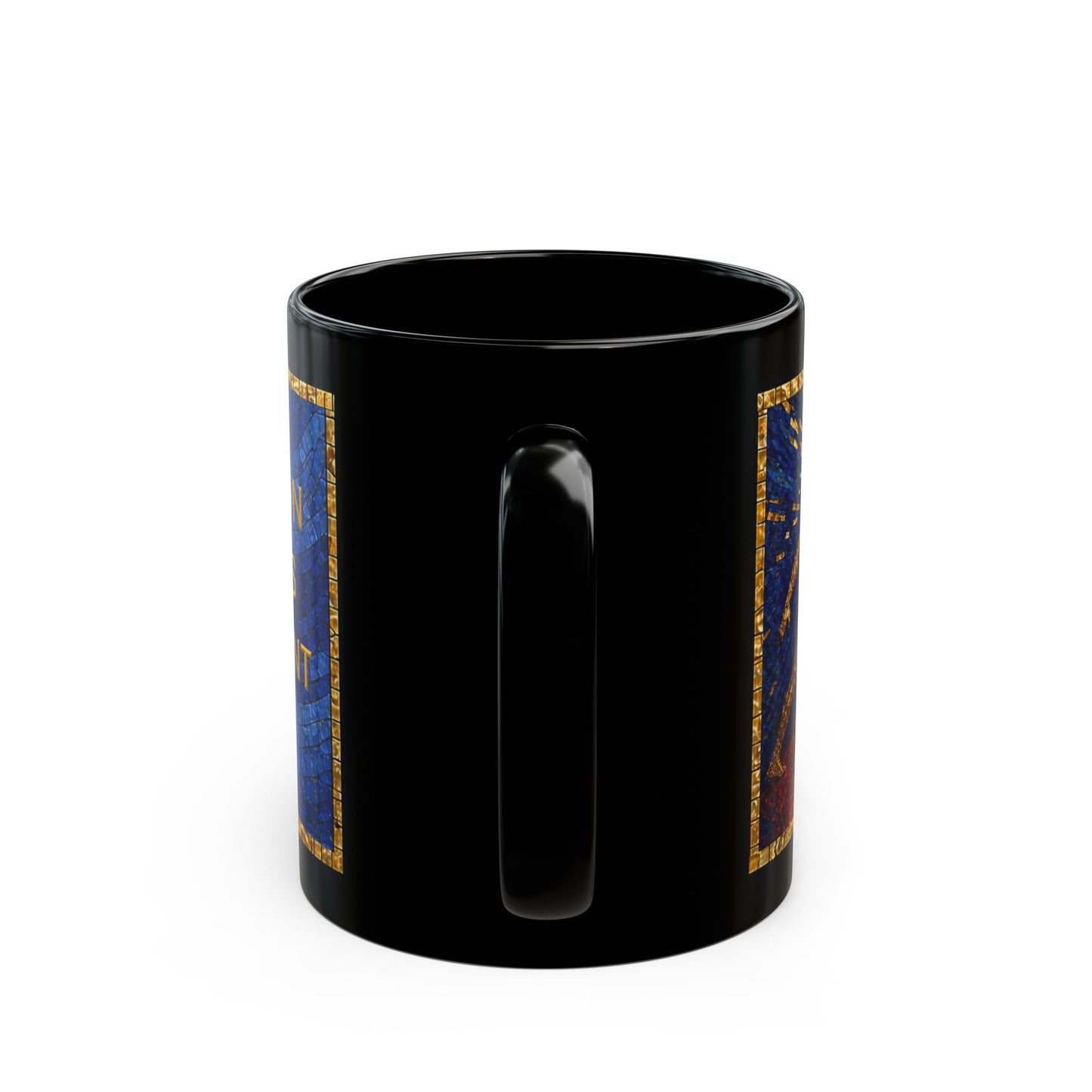 Artistic Blue Mosaic Art Coffee Mug — Inspirational "My Action Creates Movement" Phrase
