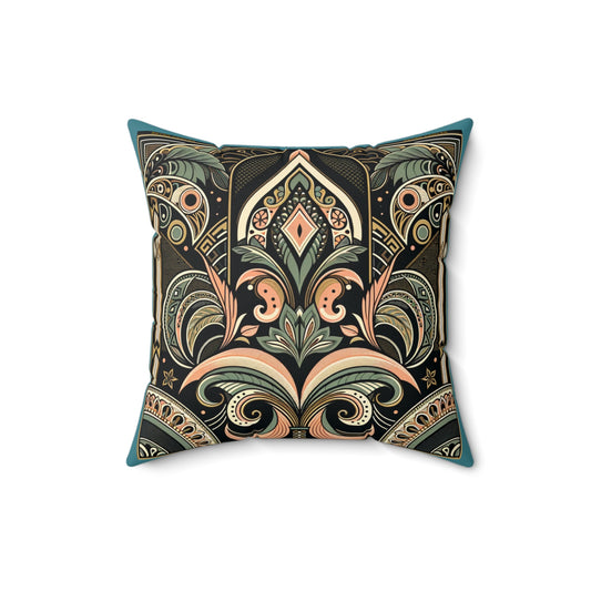 Palm Surprise -Retro - Vintage Green Broadcloth Pillow