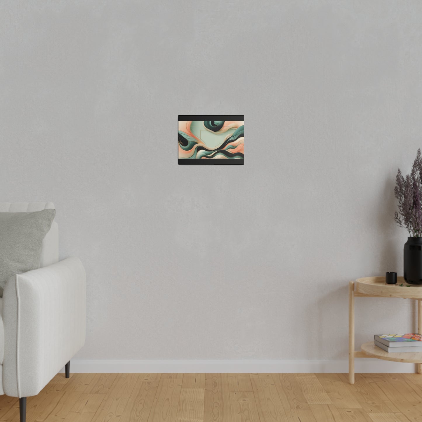 Nebula Abstract Wall Art for Office |Black Matte Stretched Canvas