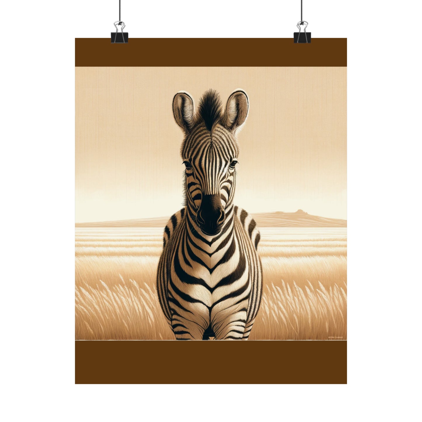 Zebra |Brown Matte Vertical Posters