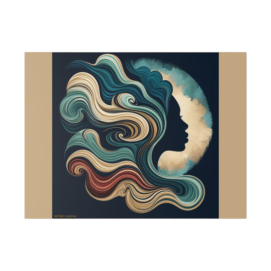 Luna de Noche Wall Art on Tan Stretched Canvas